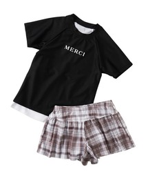 QUNTSTYLE（キュントスタイル）の「インナー付き半袖ラッシュ水着　(130cm～170cm)（水着）」