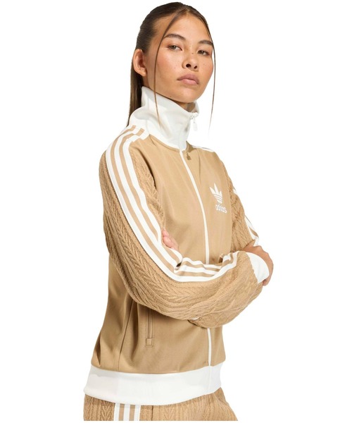 adidas（アディダス）の「adidas KNIT CLASSIC TT / アディダス ニット クラシック トラック トップ（その他トップス・レディース・ブラウン・L/M/S）」の6枚目の写真
