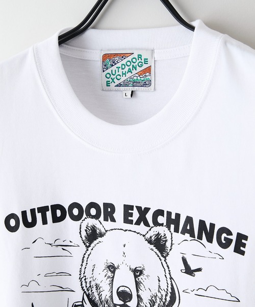 アニマルプリント クルーネックTシャツ（イヌ）オーバーサイズ【OUTDOOR EXCHANGE/アウトドアエクスチェンジ】