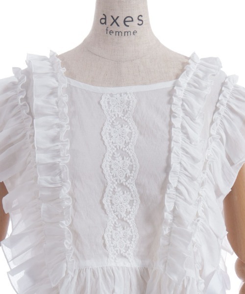 axes femme（アクシーズファム）の「サイドリボンフリルベスト（シャツ/ブラウス・レディース・ブラック/ホワイト・FREE）」の21枚目の写真