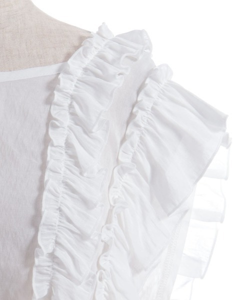 axes femme（アクシーズファム）の「サイドリボンフリルベスト（シャツ/ブラウス・レディース・ブラック/ホワイト・FREE）」の22枚目の写真