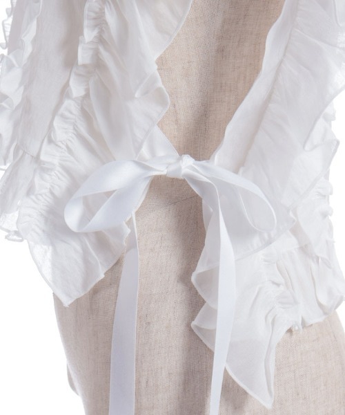 axes femme（アクシーズファム）の「サイドリボンフリルベスト（シャツ/ブラウス・レディース・ブラック/ホワイト・FREE）」の12枚目の写真