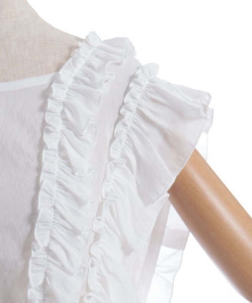 axes femme（アクシーズファム）の「サイドリボンフリルベスト（シャツ/ブラウス・レディース・ブラック/ホワイト・FREE）」の14枚目の写真