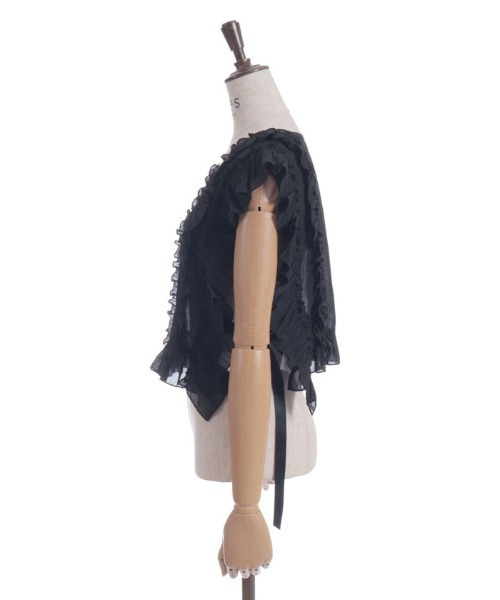 axes femme（アクシーズファム）の「サイドリボンフリルベスト（シャツ/ブラウス・レディース・ブラック/ホワイト・FREE）」の16枚目の写真