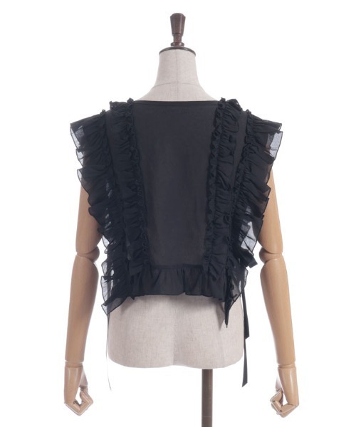 axes femme（アクシーズファム）の「サイドリボンフリルベスト（シャツ/ブラウス・レディース・ブラック/ホワイト・FREE）」の5枚目の写真