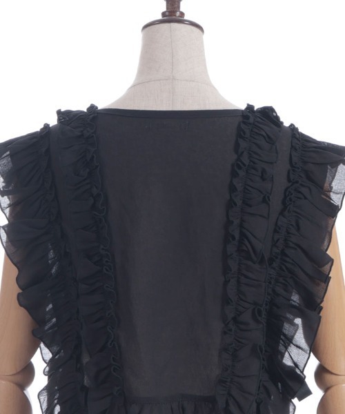 axes femme（アクシーズファム）の「サイドリボンフリルベスト（シャツ/ブラウス・レディース・ブラック/ホワイト・FREE）」の9枚目の写真