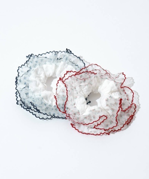 flower（フラワー）の「レースコンビシュシュ（シュシュ・レディース・ネイビー/レッド・FREE）」の4枚目の写真