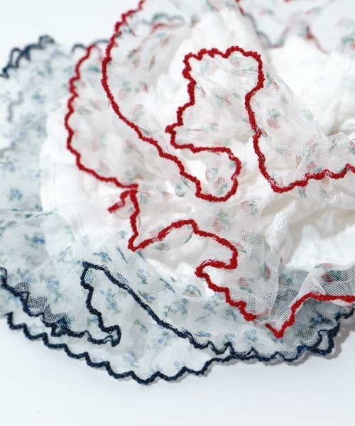 flower（フラワー）の「レースコンビシュシュ（シュシュ・レディース・ネイビー/レッド・FREE）」の5枚目の写真