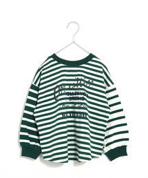 MAKE YOUR DAY | 前後着用できるボーダー長袖Tシャツ■150.160cm(Tシャツ/カットソー)