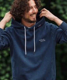 mpa3851-heavy weight knit denim hoody with cursive embroidery ニットデニムパーカー
