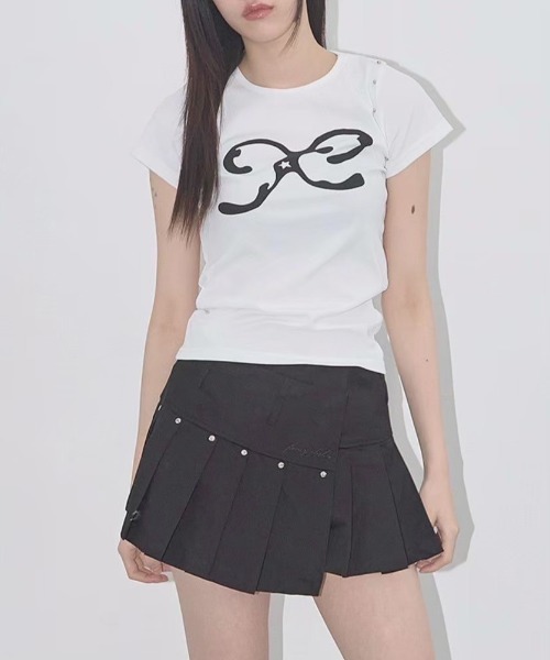 ★FANCYCLUB★ETERNAL STUD TEE (BLACK)★正規品/韓国直送料込 FANCY CLUB】ETERNAL STUD TEE（Tシャツ/カットソー）｜FANCY