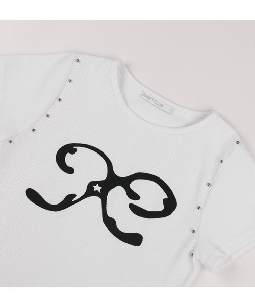 ★FANCYCLUB★ETERNAL STUD TEE (WHITE)★正規品/韓国直送料込 FANCY CLUB】ETERNAL STUD TEE（Tシャツ/カットソー）｜FANCY