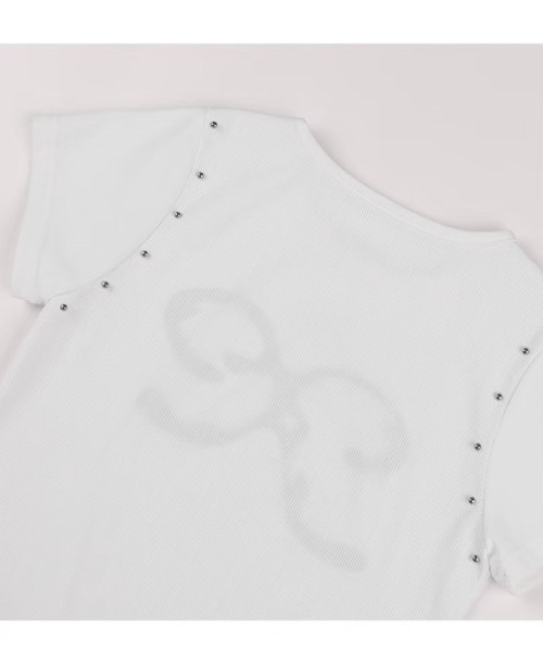 ★FANCYCLUB★ETERNAL STUD TEE (WHITE)★正規品/韓国直送料込 FANCY CLUB】ETERNAL STUD TEE（Tシャツ/カットソー）｜FANCY