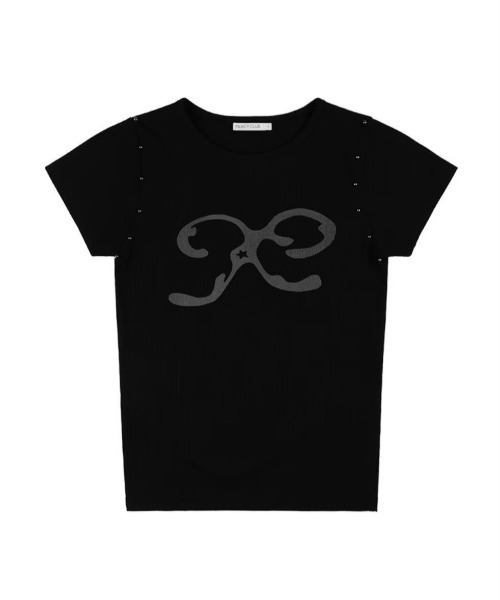 ★FANCYCLUB★ETERNAL STUD TEE (BLACK)★正規品/韓国直送料込 FANCY CLUB】ETERNAL STUD TEE（Tシャツ/カットソー）｜FANCY