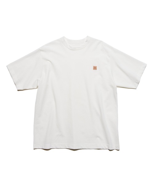 SOPHNET.（ソフネット）の「LEATHER PATCH WIDE TEE（Tシャツ/カットソー・メンズ・カーキ/ライトブルー/ホワイト/ブラック・2/4/3/1/5）」の2枚目の写真