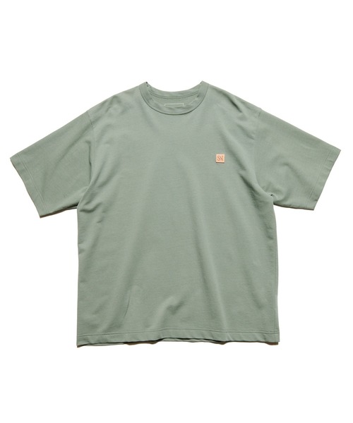 SOPHNET.（ソフネット）の「LEATHER PATCH WIDE TEE（Tシャツ/カットソー・メンズ・カーキ/ライトブルー/ホワイト/ブラック・2/4/3/1/5）」の4枚目の写真