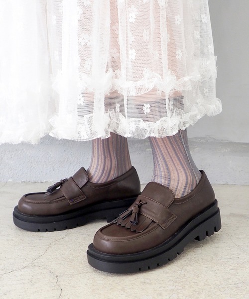 byあしながおじさん（バイアシナガオジサン）の「キルトタッセルローファー　8510135（ローファー・レディース・ダークブラウン/ブラック/ワイン・S/M/L/LL）」の2枚目の写真