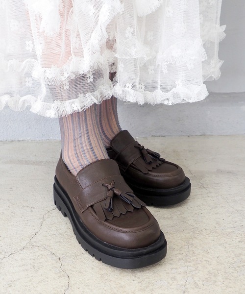 byあしながおじさん（バイアシナガオジサン）の「キルトタッセルローファー　8510135（ローファー・レディース・ダークブラウン/ブラック/ワイン・S/M/L/LL）」の10枚目の写真