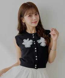 ☆1点もの☆レオナール ニット 花柄 ボタニカル シルク混 上品 品格 黒×紺. 良品】レオナール☆ニットカーディガン カシミヤ×シルク 花柄