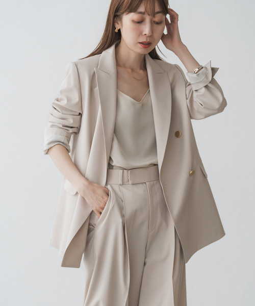 エステルツイルピークドラペルジャケット（テーラードジャケット