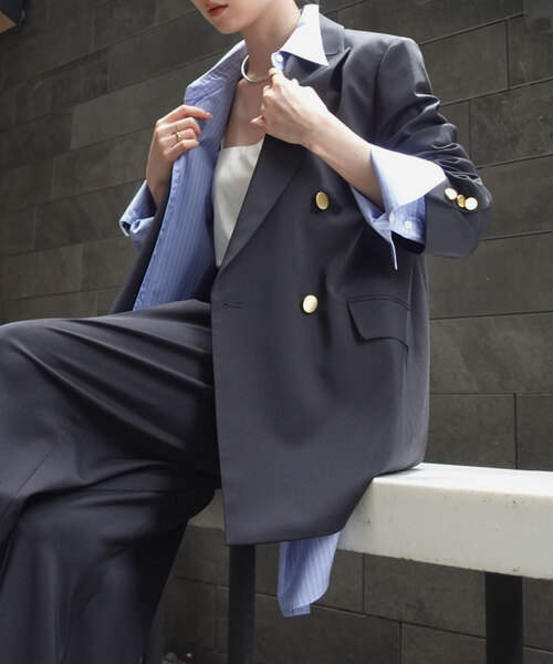 【新品】NOBLE ピークドラペルジャケット NOBLE｜《追加予約》《WEB・一部店舗カラー》ウールフラノ