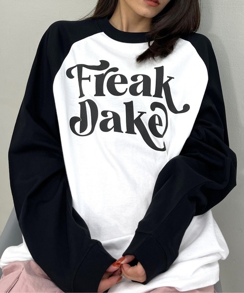 RGY(アールジーワイ)の「【RGY】FREAK DAKE ラグランロンT(Tシャツ/カットソー・メンズ・ブラック/ネイビー/バーガンディー・LARGE/X-LARGE/MEDIUM)」の1枚目の写真