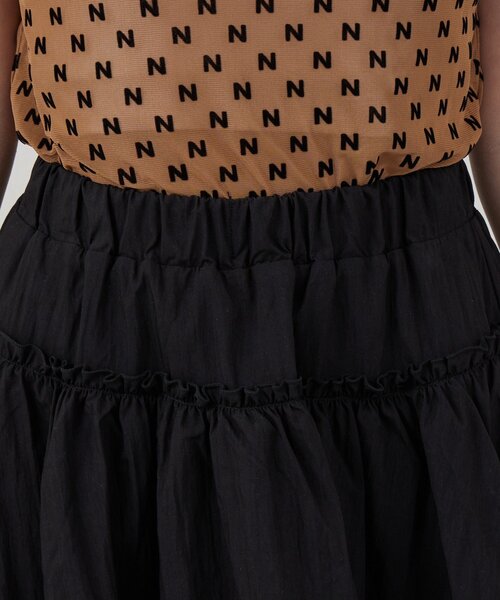 mline（エムライン）の「[mline]ティアードフリルスカート（スカート・レディース・ブラック/オフホワイト・MEDIUM/SMALL）」の3枚目の写真