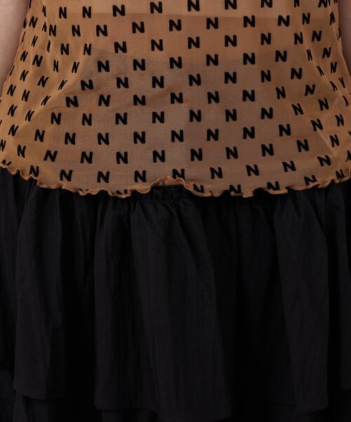 mline（エムライン）の「[mline]ティアードフリルスカート（スカート・レディース・ブラック/オフホワイト・MEDIUM/SMALL）」の4枚目の写真