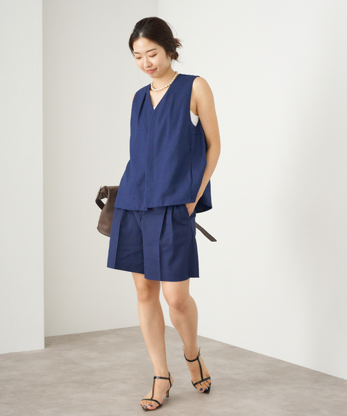 IENA(イエナ)の「リネンミックスショートパンツ(その他パンツ・レディース・ネイビー/ベージュ・38/36/34)」の19枚目の写真