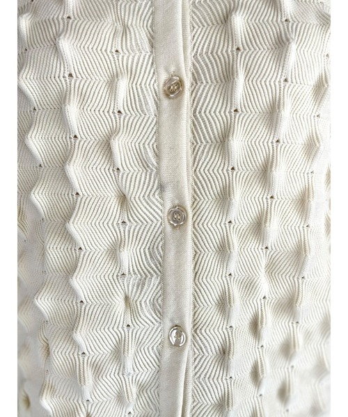 HONEY MI HONEY(ハニーミーハニー)の「spiky knit puff sleeve cardigan(カーディガン/ボレロ・レディース・オフホワイト/ブラック/ラベンダー・FREE)」の10枚目の写真