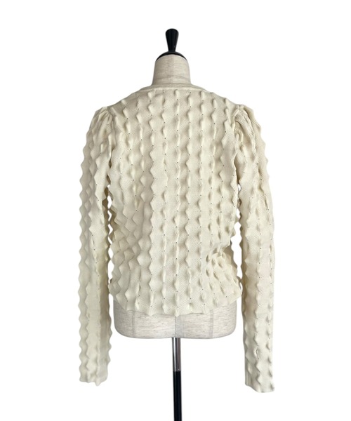 HONEY MI HONEY(ハニーミーハニー)の「spiky knit puff sleeve cardigan(カーディガン/ボレロ・レディース・オフホワイト/ブラック/ラベンダー・FREE)」の12枚目の写真