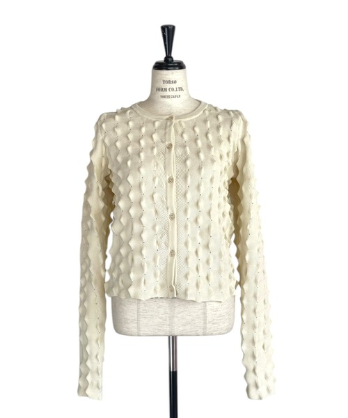 HONEY MI HONEY(ハニーミーハニー)の「spiky knit puff sleeve cardigan(カーディガン/ボレロ・レディース・オフホワイト/ブラック/ラベンダー・FREE)」の17枚目の写真