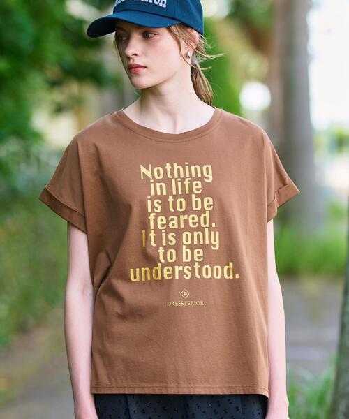 tシャツ 箔PTドルマンスリーブロゴTシャツ レディース 箔PTドルマンスリーブロゴTシャツ（Tシャツ/カットソー