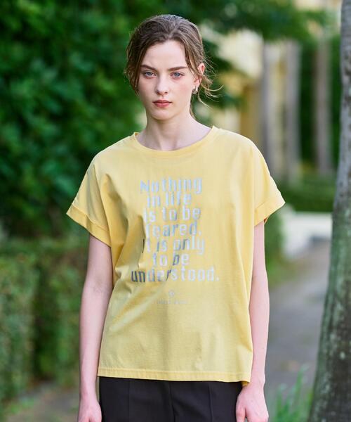 DRESSTERIOR（ドレステリア）の「◆箔PTドルマンスリーブロゴTシャツ（Tシャツ/カットソー・レディース・オフホワイト/チャコールグレー/イエロー系その他/ダークブラウン・34/36/38）」の10枚目の写真