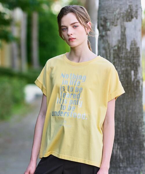 DRESSTERIOR（ドレステリア）の「◆箔PTドルマンスリーブロゴTシャツ（Tシャツ/カットソー・レディース・オフホワイト/チャコールグレー/イエロー系その他/ダークブラウン・34/36/38）」の11枚目の写真
