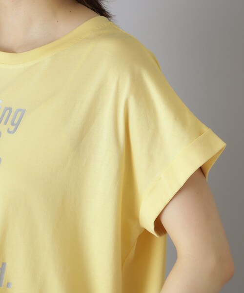 DRESSTERIOR（ドレステリア）の「◆箔PTドルマンスリーブロゴTシャツ（Tシャツ/カットソー・レディース・オフホワイト/チャコールグレー/イエロー系その他/ダークブラウン・34/36/38）」の12枚目の写真