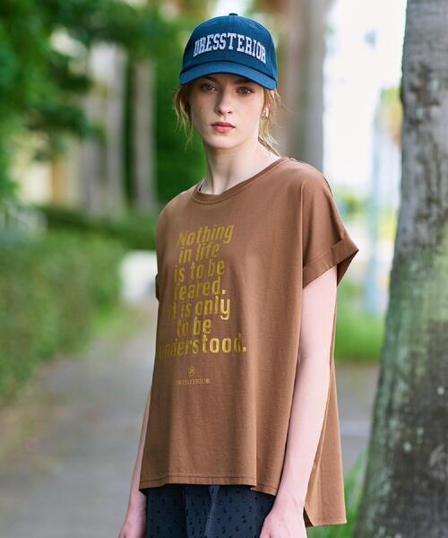 DRESSTERIOR（ドレステリア）の「◆箔PTドルマンスリーブロゴTシャツ（Tシャツ/カットソー・レディース・オフホワイト/チャコールグレー/イエロー系その他/ダークブラウン・34/36/38）」の19枚目の写真