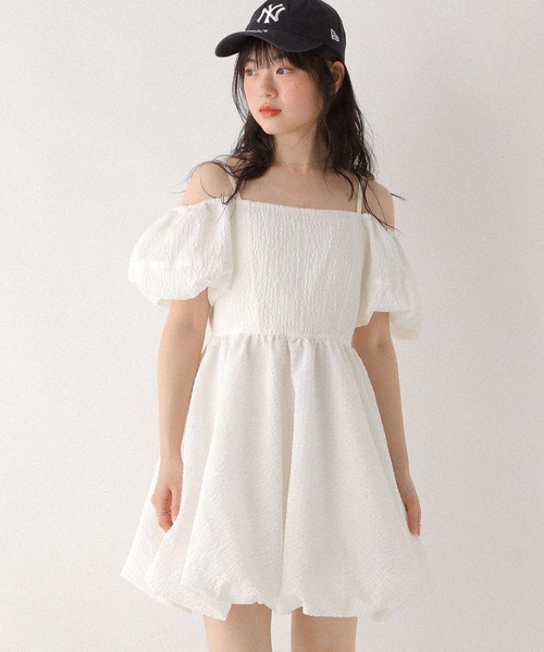 オフショルバルーンミニワンピース 576807（ワンピース