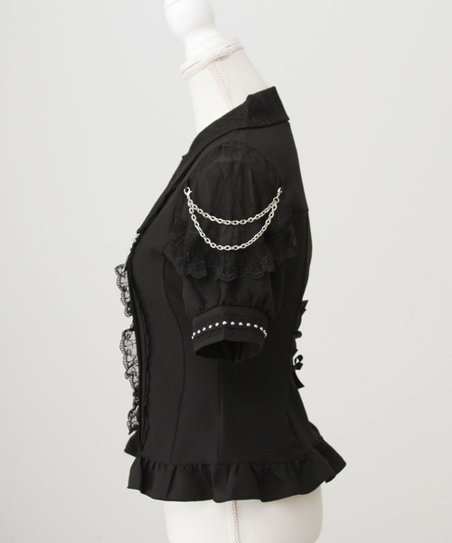 DearMyLove(ディアマイラブ)の「十字架クモレース角襟ゴシック風ブラウス(シャツ/ブラウス・レディース・パープル/ブラック/ボルドー・MEDIUM/LARGE/LL/3L)」の11枚目の写真