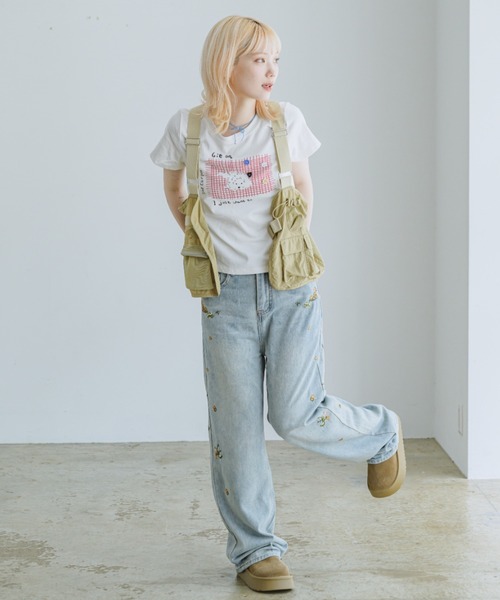 ENGINEERED GARMENTS 刺繍デニムパンツ UNCLIP SELECT】フラワー刺繍デニム（デニムパンツ）｜unclip