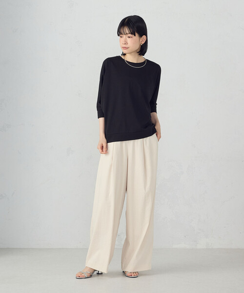COMME CA ISM(コムサイズム)の「とろみ イージーワイドパンツ(その他パンツ・レディース・オフホワイト/チャコール・MEDIUM/LARGE)」の6枚目の写真