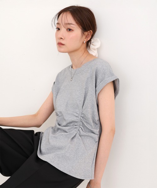 Bab(バブ)の「フロントギャザートップス(Tシャツ/カットソー・レディース・ピンク/ブラック/オフホワイト/グレー・M)」の14枚目の写真