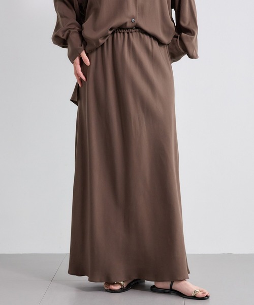 BARNYARDSTORM(バンヤードストーム)の「BARNYARDSTORM / フィブリルスカート<セットアップ対応>(スカート・レディース・カーキ/ブラウン・S/M)」の4枚目の写真