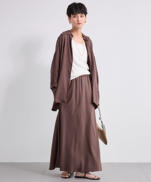 BARNYARDSTORM(バンヤードストーム)の「BARNYARDSTORM / フィブリルスカート<セットアップ対応>(スカート・レディース・カーキ/ブラウン・S/M)」の5枚目の写真