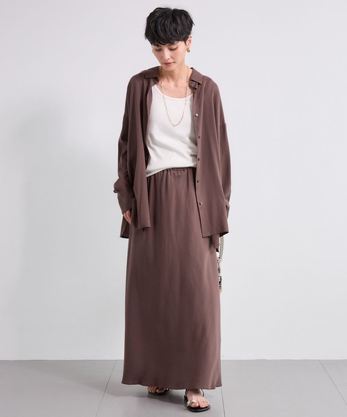 BARNYARDSTORM(バンヤードストーム)の「BARNYARDSTORM / フィブリルスカート<セットアップ対応>(スカート・レディース・カーキ/ブラウン・S/M)」の6枚目の写真