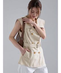 regleam BIG COLAR GILLET ビックカラージレ　ブラウン　M ビッグカラージレ｜BIG COLLAR GILETの通販｜regleam