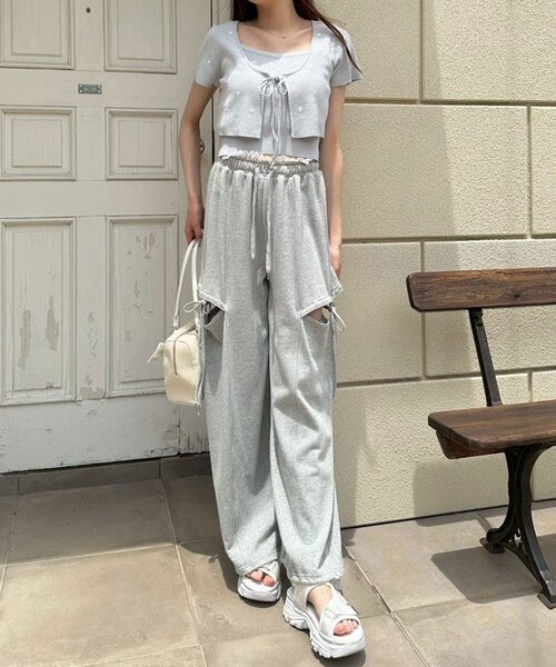 OLIVE des OLIVE（オリーブデオリーブ）の「ドットボレロアンサンブル（カーディガン/ボレロ・レディース・ブラック/サックスブルー/オフホワイト・FREE）」の19枚目の写真