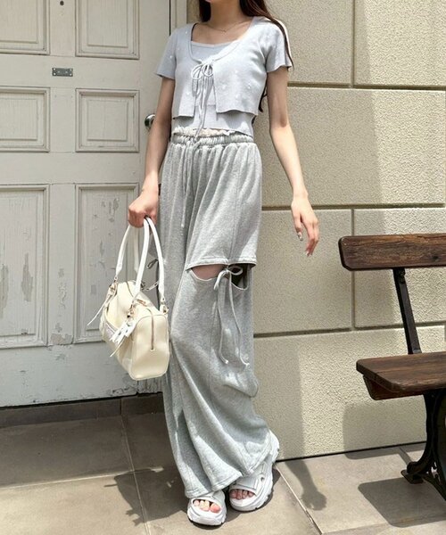 OLIVE des OLIVE（オリーブデオリーブ）の「ドットボレロアンサンブル（カーディガン/ボレロ・レディース・ブラック/サックスブルー/オフホワイト・FREE）」の21枚目の写真