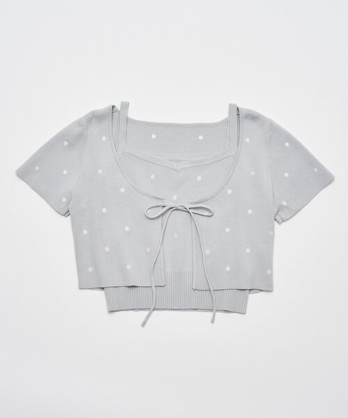 OLIVE des OLIVE（オリーブデオリーブ）の「ドットボレロアンサンブル（カーディガン/ボレロ・レディース・ブラック/サックスブルー/オフホワイト・FREE）」の22枚目の写真