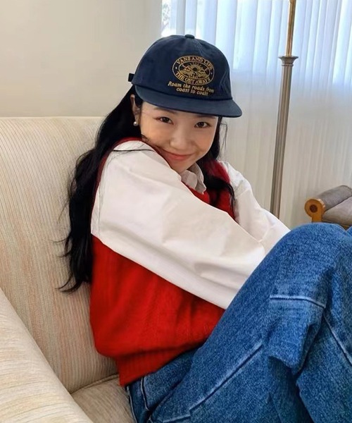 MEMECLE（メメクル）の「【 MEMECLE / メメクル 】ヴィンテージ ロゴ キャップ（キャップ・レディース・ネイビー/グリーン/アイボリー/ブラック・FREE）」の4枚目の写真